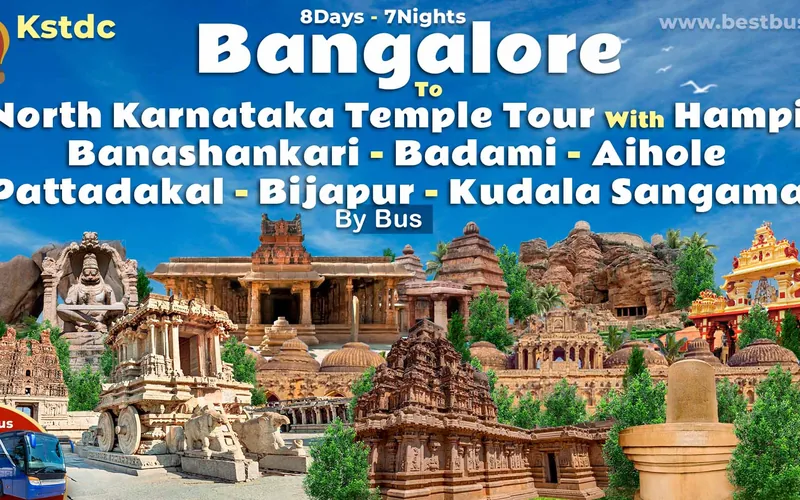 North Karnataka Temple Tour With Hampi-banashankari-badami-aihole-pattadakal-bijapur-kudala Sangama From Bangalore